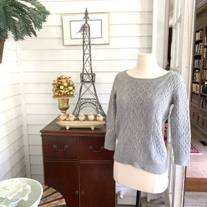 LOFT Women’s Gray Cable-Knit Sweater